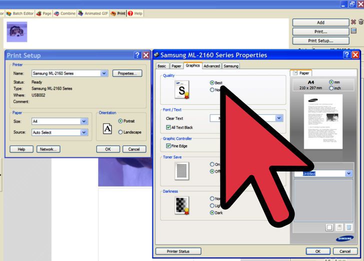 điều chỉnh chất lượng in của máy in Laser